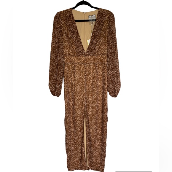 NWT JAUS Leopard Print Midi Dress Size M / 6 - Picture 4 of 7